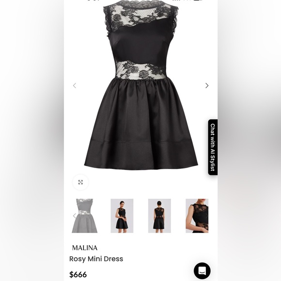 By Malina black lace cut out sleeveless flared skirt Coctail mini dress size M - Picture 6 of 8